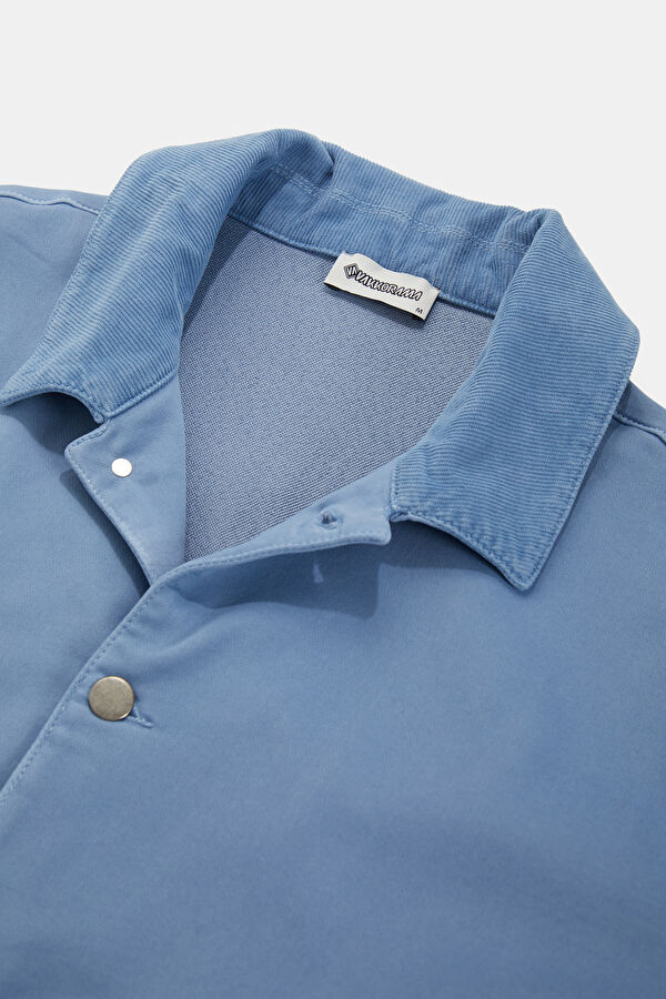 Blue Buttoned Men's Jacket 3