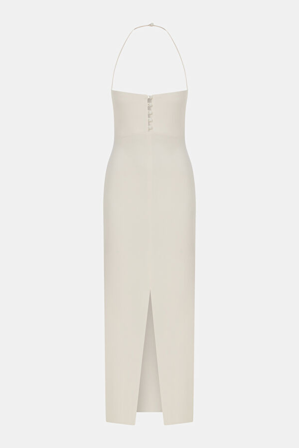 Off-white maxi women's dress
