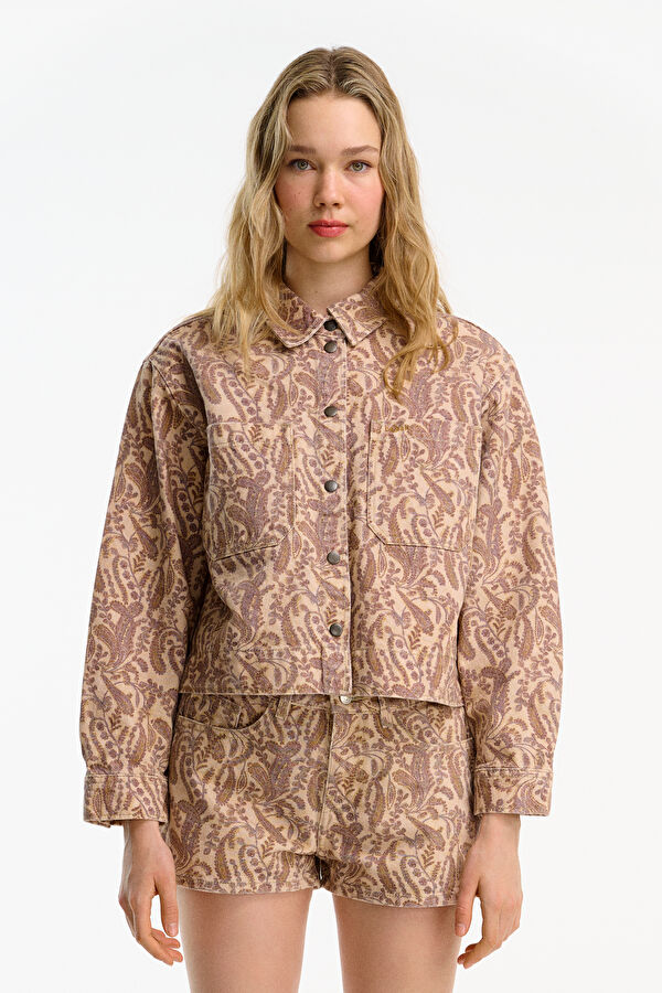 Ecru Zip-Up Women's Jacket
