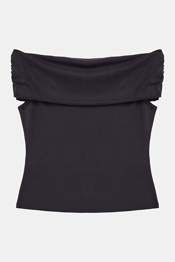 Brown Strapless Women's T-Shirt 2