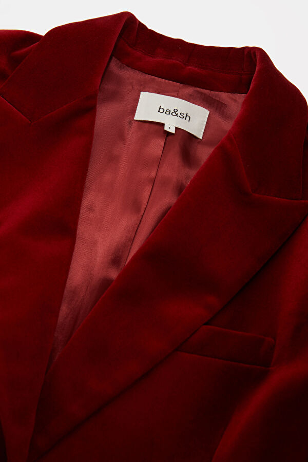 Red Buttoned Women's Jacket 3
