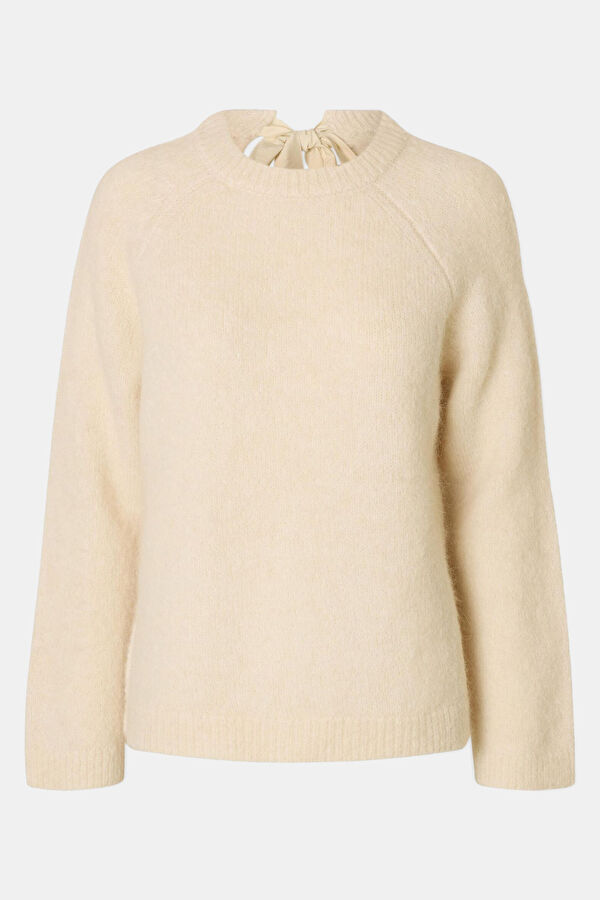 Cream Alpaca Wool Women's Sweater