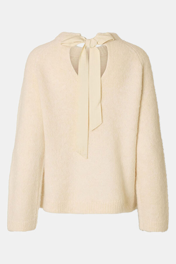 Cream Alpaca Wool Women's Sweater 2