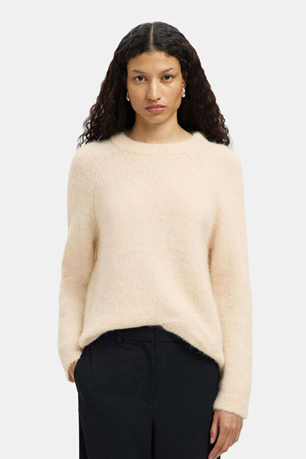 Cream Alpaca Wool Women's Sweater 3