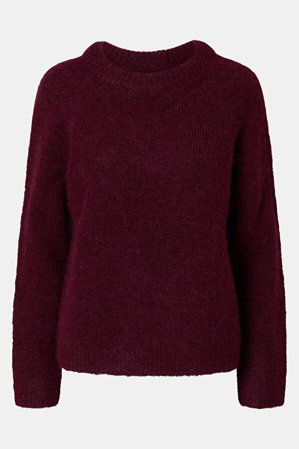 Burgundy Alpaca Wool Women's Sweater
