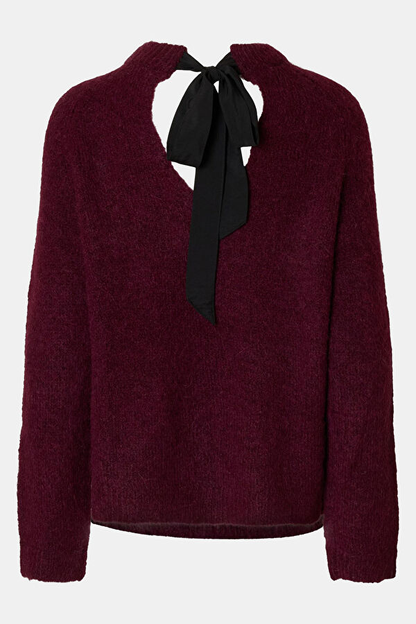 Burgundy Alpaca Wool Women's Sweater 2