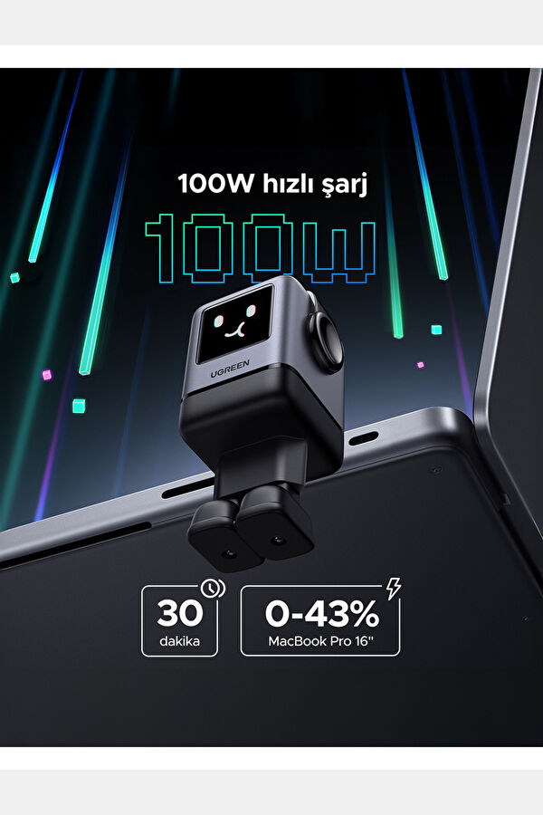 Nexode Uno 100W Robot Gan Hızlı Şarj Cihazı 3xUSB-C, 1USB-A 5