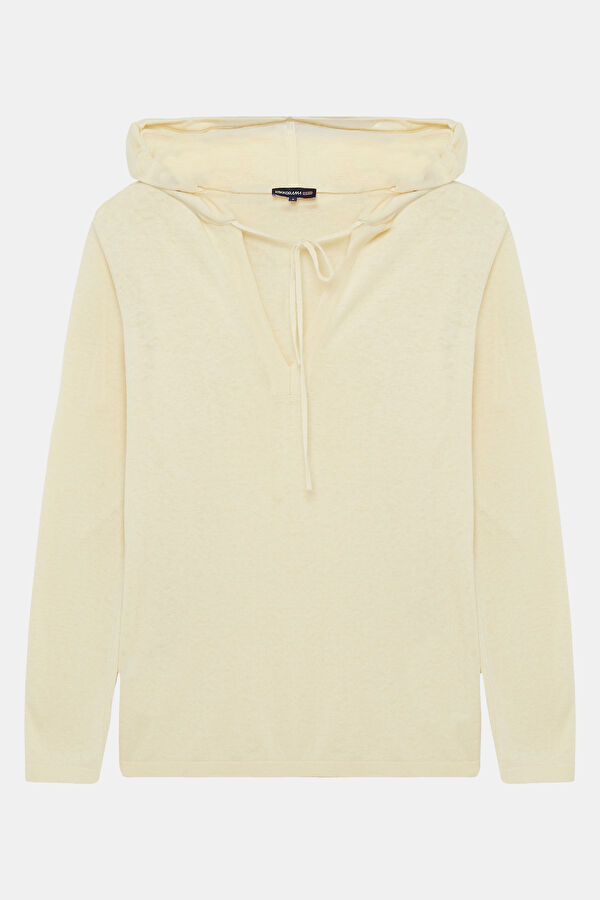 Light Yellow Knitted Women's Sweater