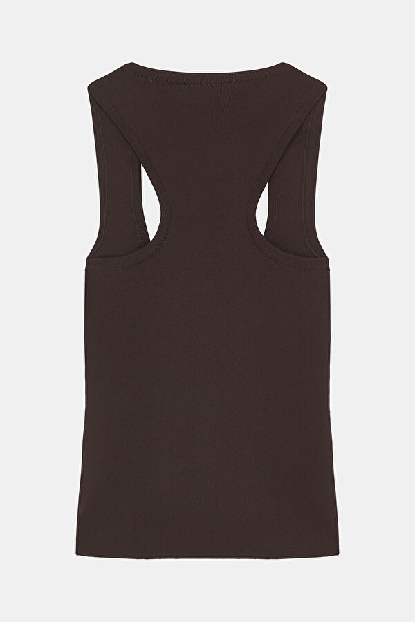 Women's Sleeveless Blouse in Coffee Brown 5