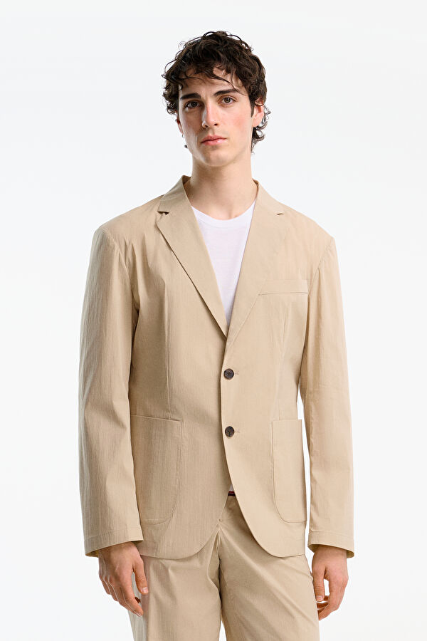 X Hotel Amour Beige Buttoned Organic Cotton Men's Jacket
