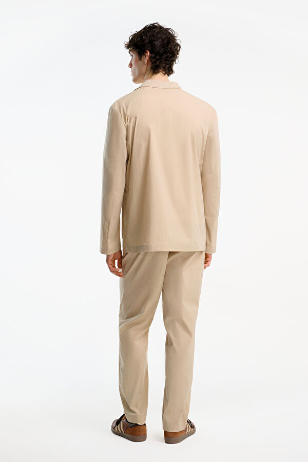 X Hotel Amour Beige Buttoned Organic Cotton Men's Jacket 2