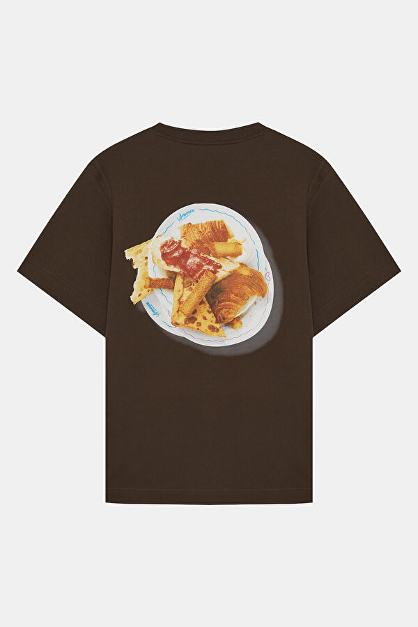 X Hotel Amour Brown Crew Neck Printed Men's T-Shirt 2