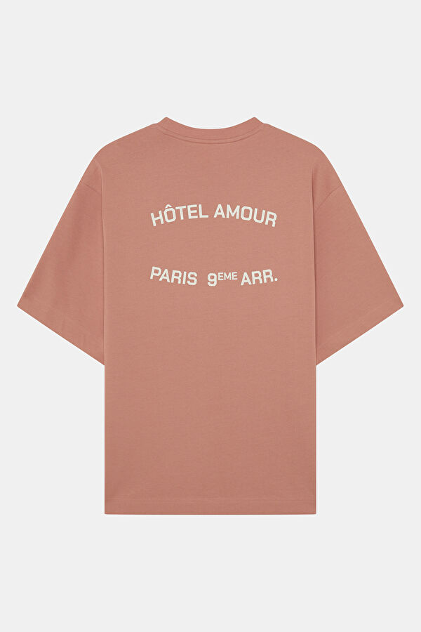 X Hotel Amour Relax Fit Pink Crew Neck Printed Men's T-Shirt 5