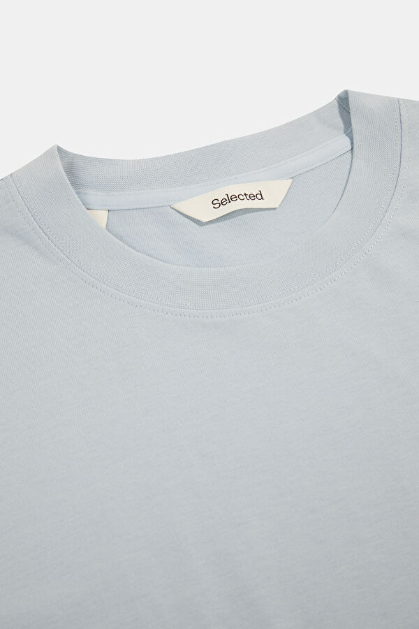 Light Blue Crew Neck Printed Men's T-Shirt 3