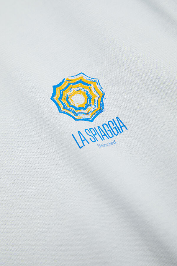 Light Blue Crew Neck Printed Men's T-Shirt 4