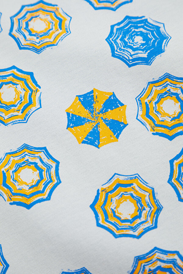 Light Blue Crew Neck Printed Men's T-Shirt 5
