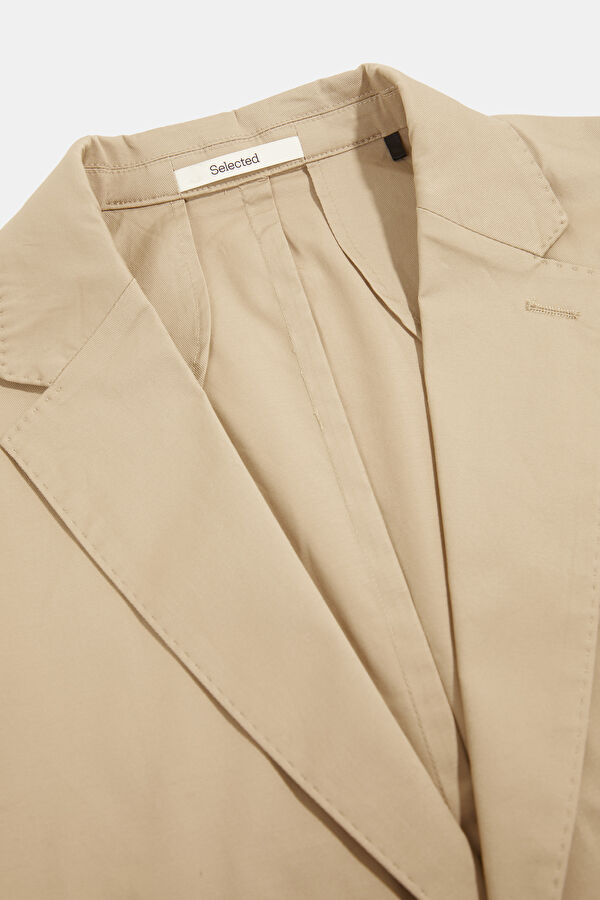 X Hotel Amour Beige Buttoned Organic Cotton Men's Jacket 6
