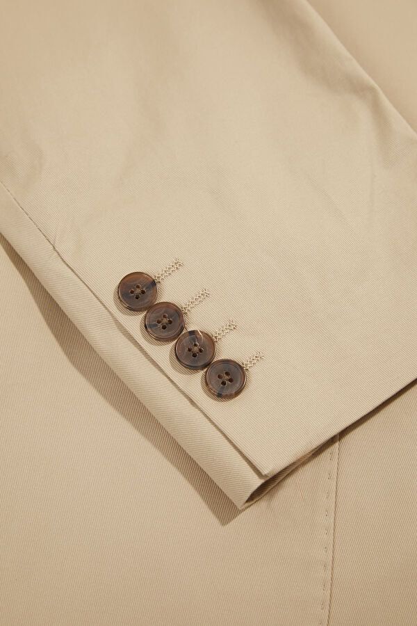 X Hotel Amour Beige Buttoned Organic Cotton Men's Jacket 8