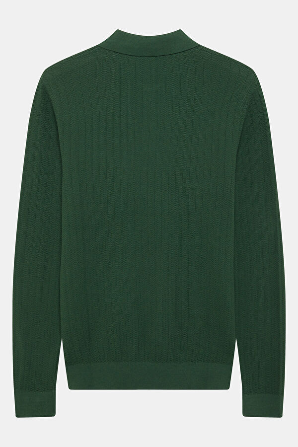 Dark Green Organic Cotton Knit Men's Sweater 2
