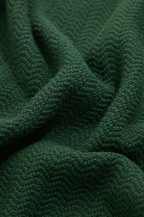 Dark Green Organic Cotton Knit Men's Sweater 4