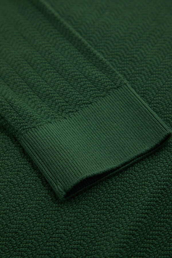 Dark Green Organic Cotton Knit Men's Sweater 5