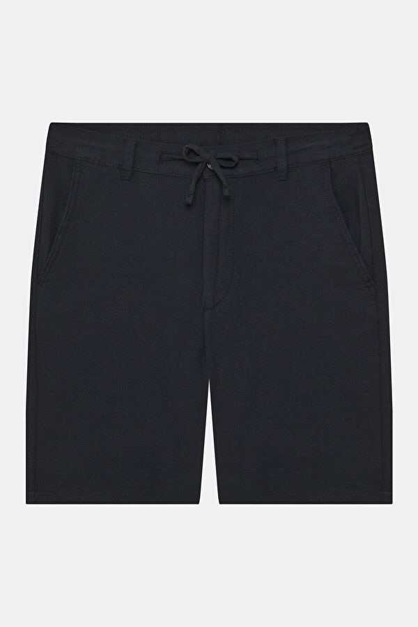 Black Cotton/Linen Men's Shorts