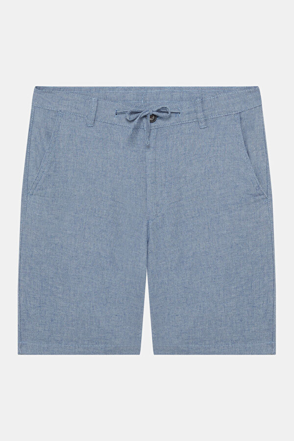 Light Blue Cotton/Linen Men's Shorts