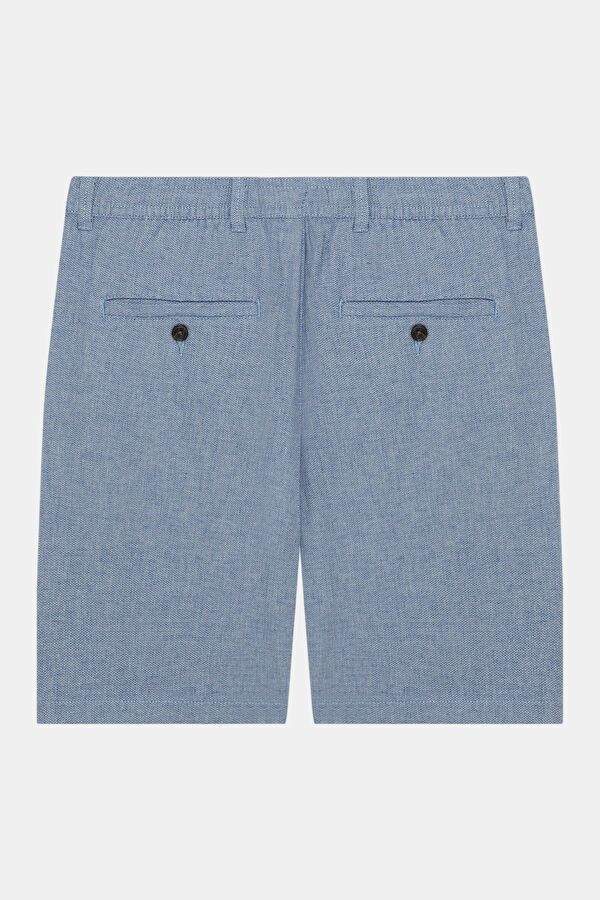 Light Blue Cotton/Linen Men's Shorts 2