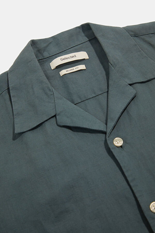 Relax Fit Petrol Resort Neck Men's Shirt 3