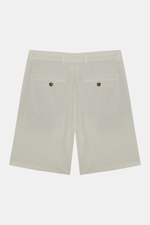 White Cotton/Linen Men's Shorts 2