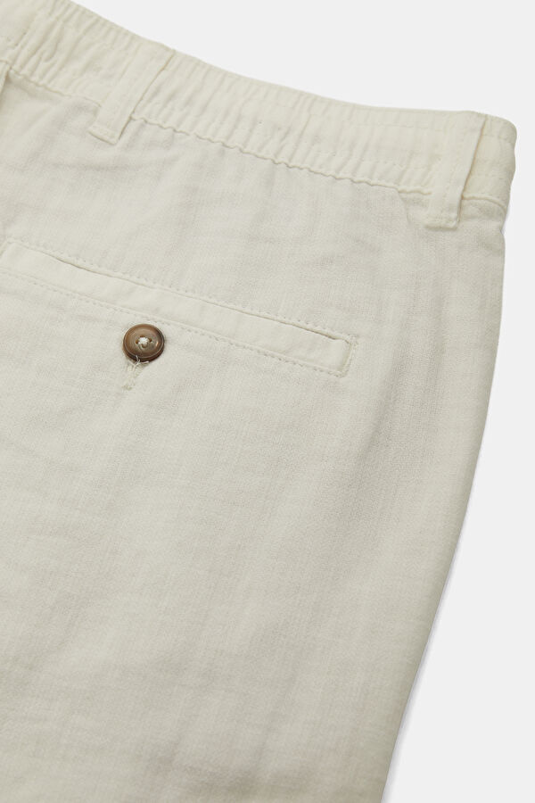 White Cotton/Linen Men's Shorts 4