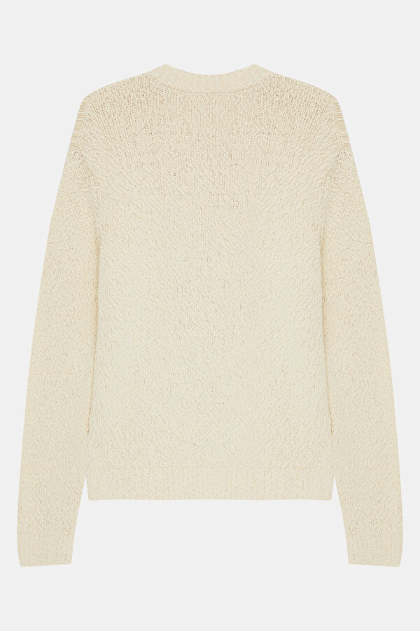 Cream Organic Cotton Knit Men's Sweater 5