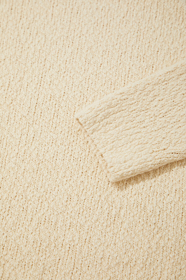 Cream Organic Cotton Knit Men's Sweater 7