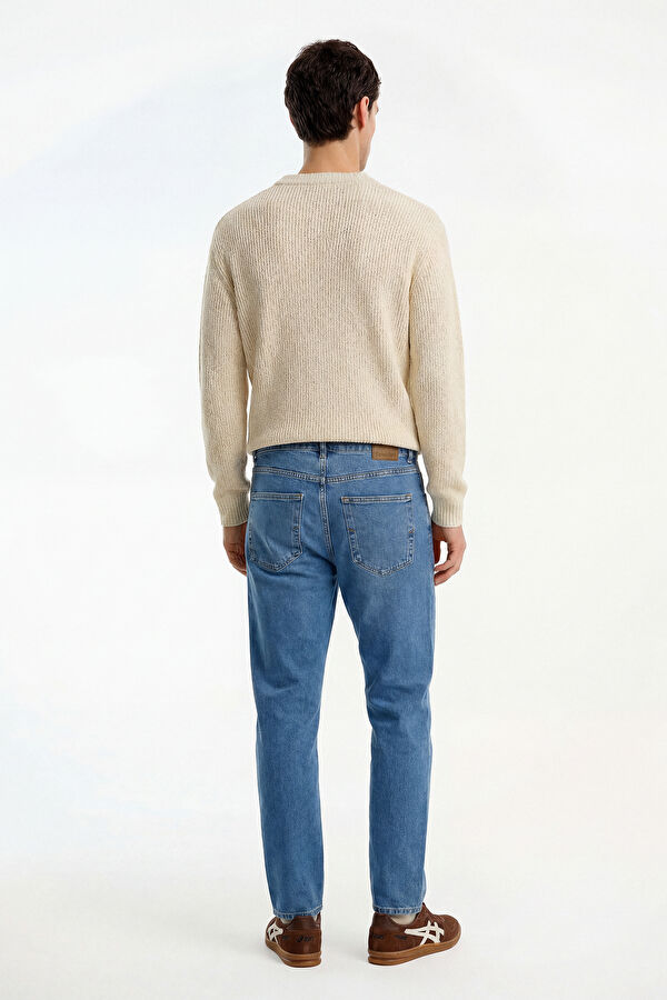 Cream Organic Cotton Knit Men's Sweater 2