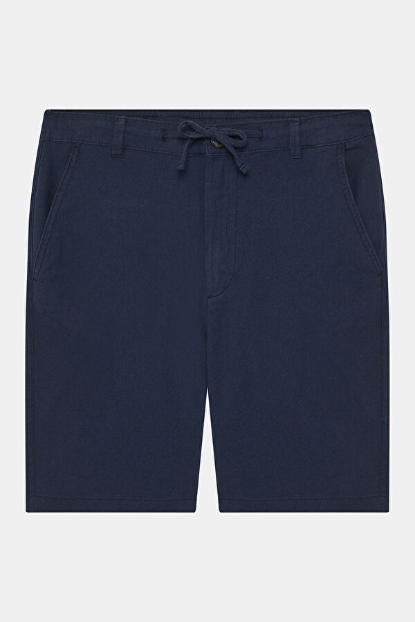 Navy Cotton/Linen Men's Shorts
