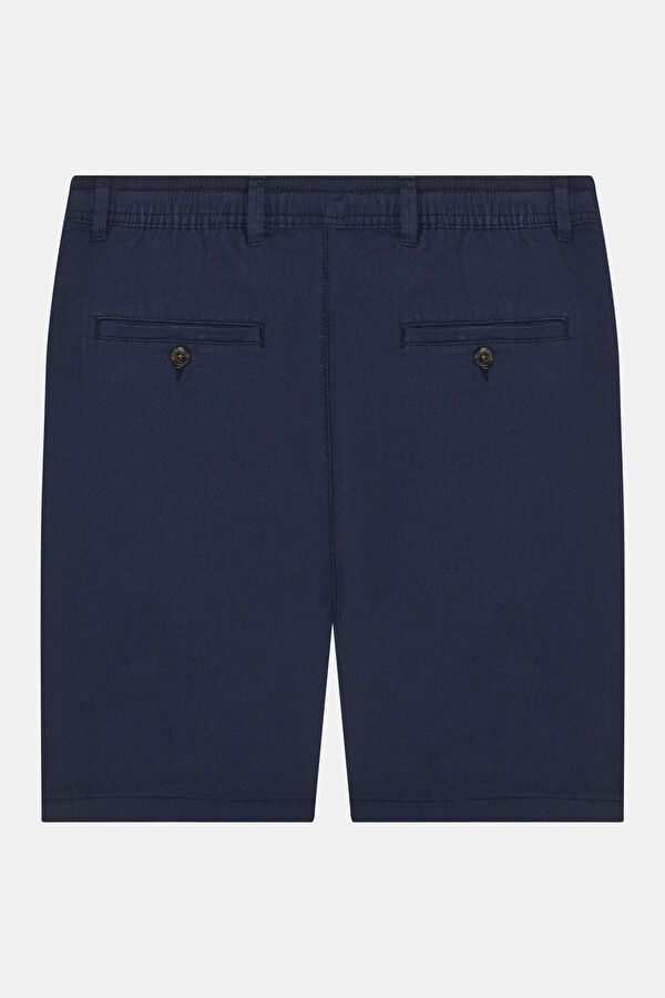 Navy Cotton/Linen Men's Shorts 2