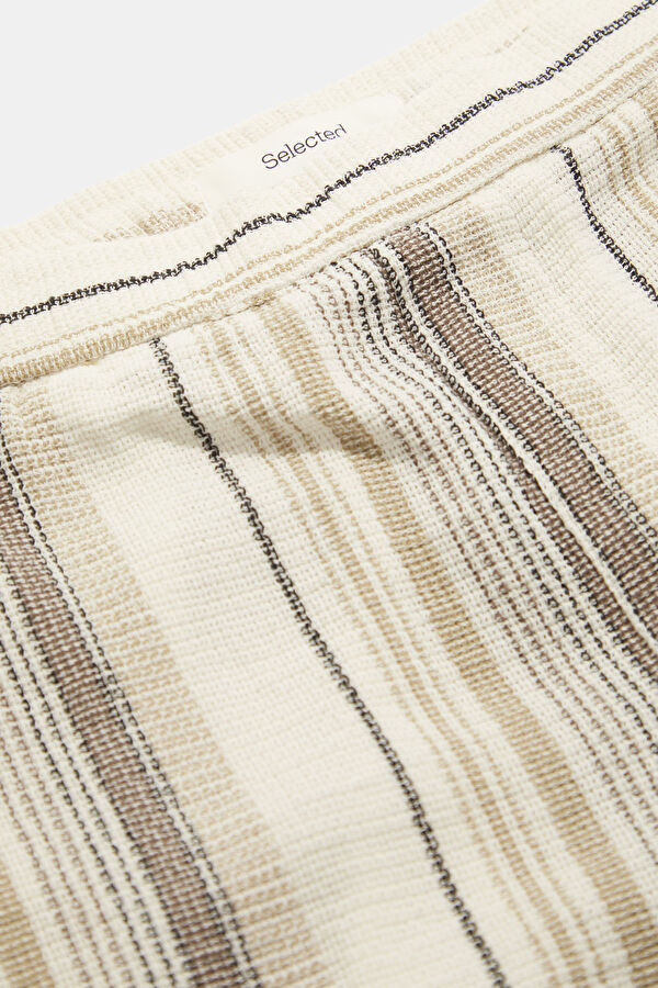 Ecru Striped Organic Cotton Men's Shorts 3