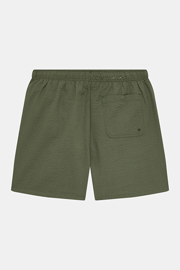 Khaki Elastic Waist Men's Swimsuit 2