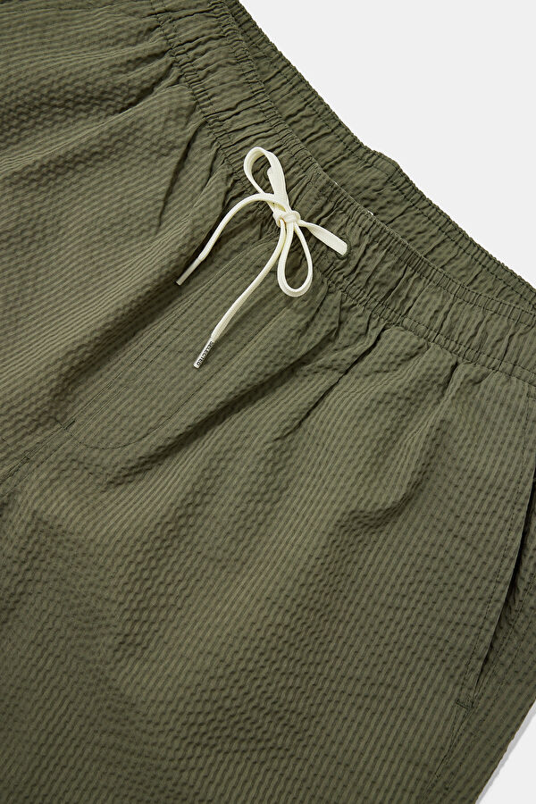 Khaki Elastic Waist Men's Swimsuit 3