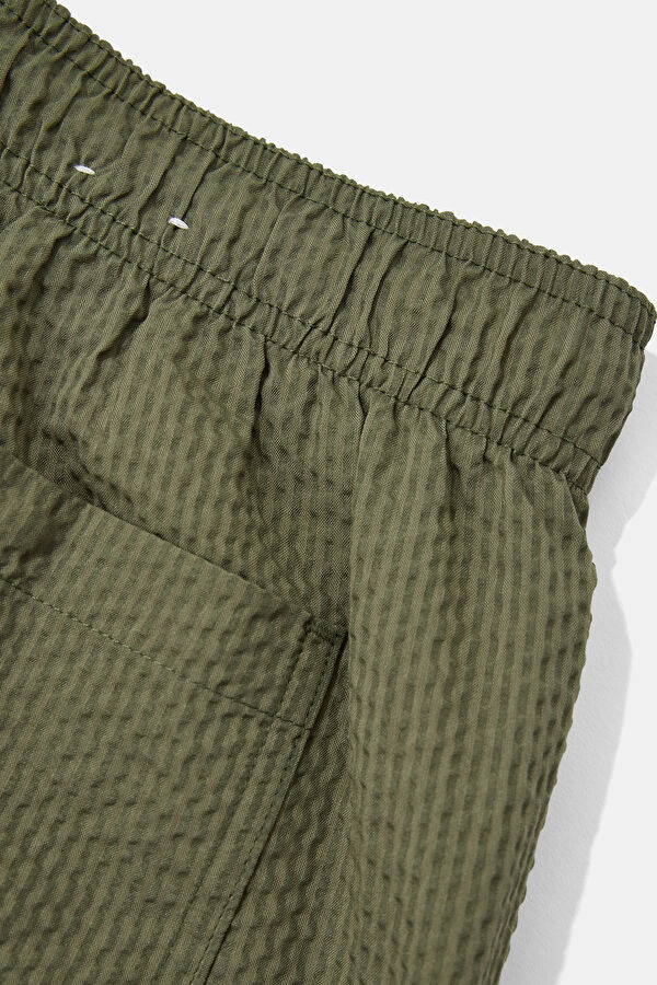 Khaki Elastic Waist Men's Swimsuit 4