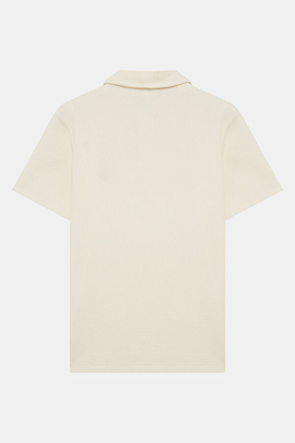 Ecru Polo Neck Men's T-Shirt 2