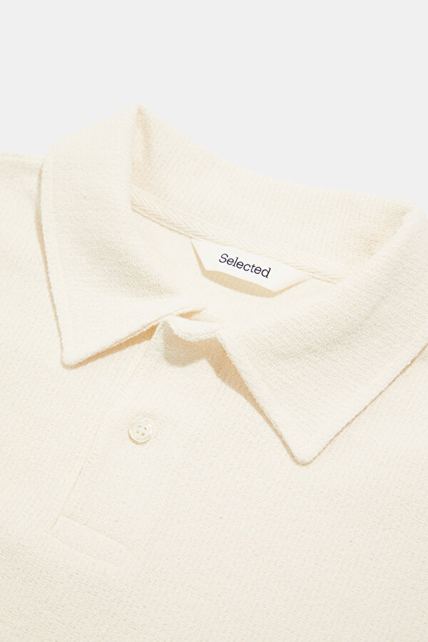 Ecru Polo Neck Men's T-Shirt 3