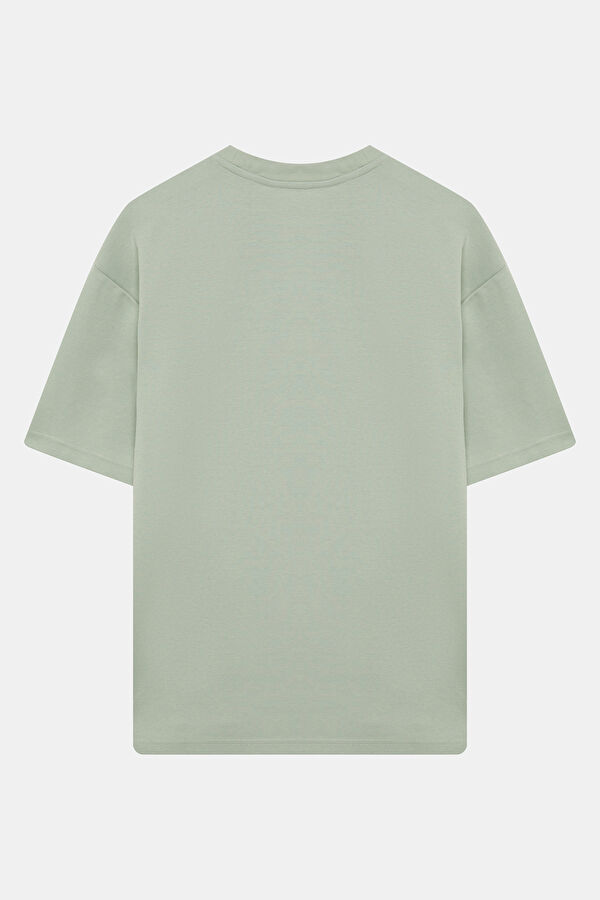 Relax Fit Light Green Crew Neck Men's T-Shirt 2