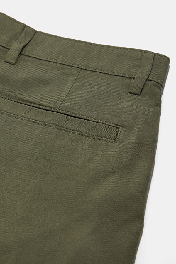 Khaki Lyocell Cotton Men's Shorts 5