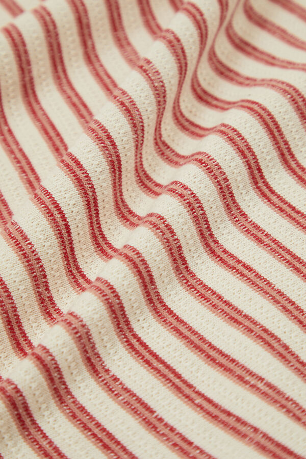 Pink Crew Neck Striped Men's T-Shirt 4