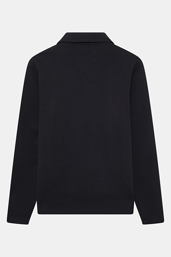 Siyah Dik Yaka Erkek Sweatshirt 2
