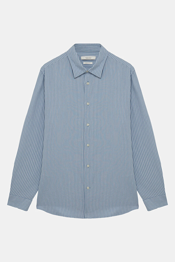Light Blue Linen Cotton Men's Shirt