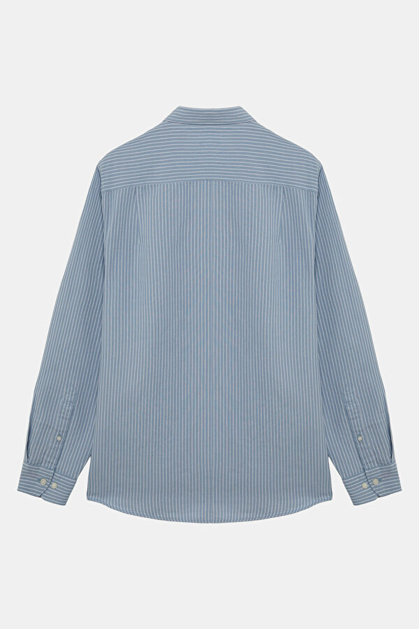 Light Blue Linen Cotton Men's Shirt 2