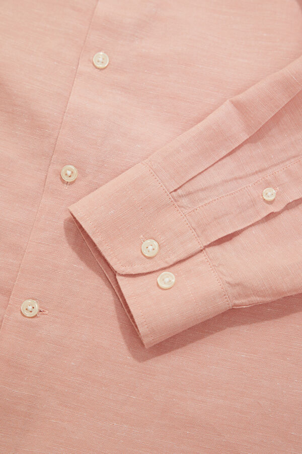 Pink Linen Cotton Men's Shirt 4