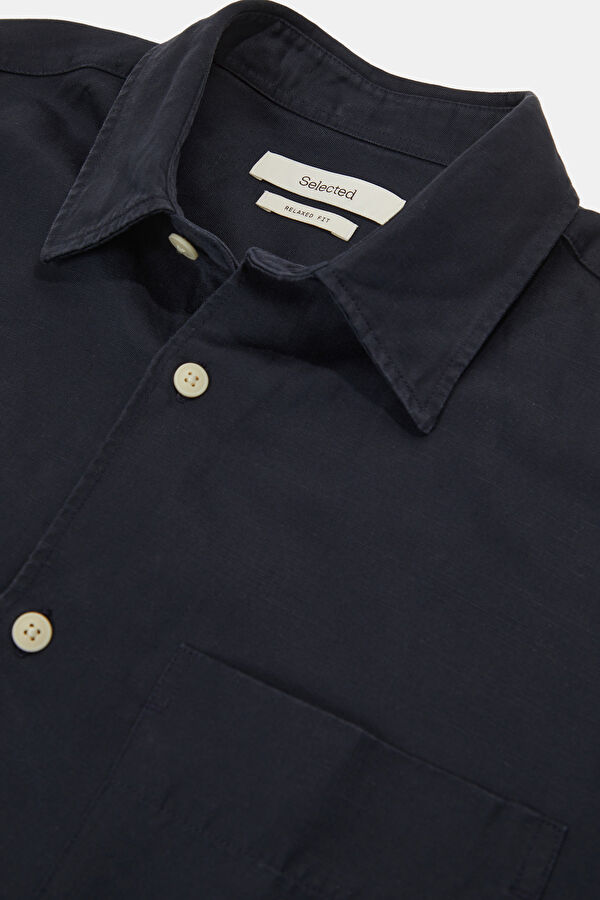 Relax Fit Navy Blue Men's Shirt 3
